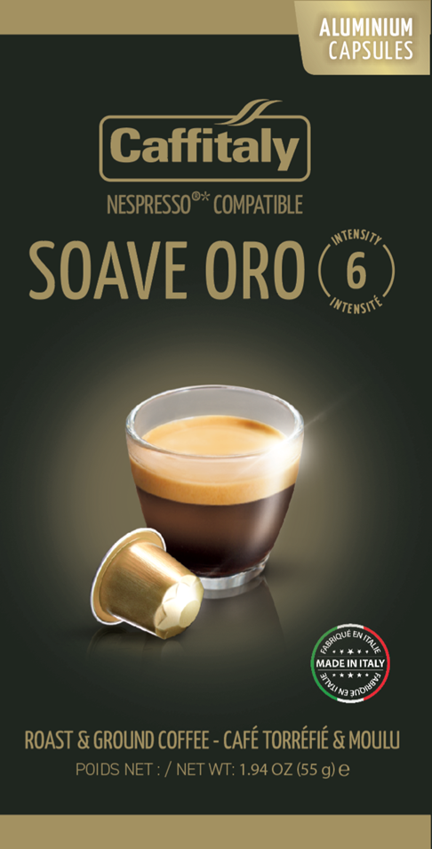 SOAVE – CAFFITALY CAPSULES – COMPATIBLES AVEC NESPRESSO®* – italcaffe