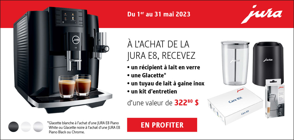 Jura E8 Piano Black, Piano White et Chrome italcaffe