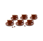Italcaffe Ensemble de 6 tasses à Espresso brunes cuisinox